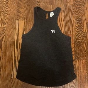 Pink from Victoria’s Secret dark gray open back tank